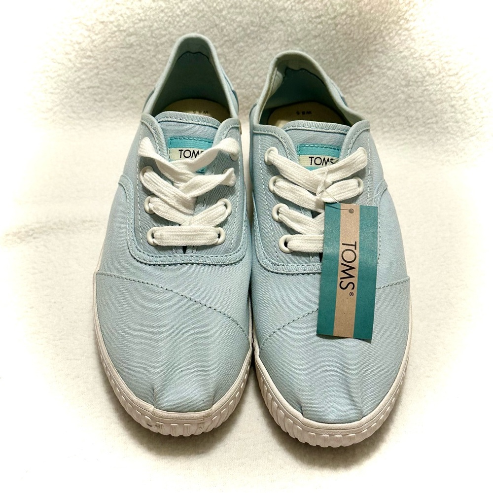 TOMS Cordones Pastel Blue Canvas Shoes